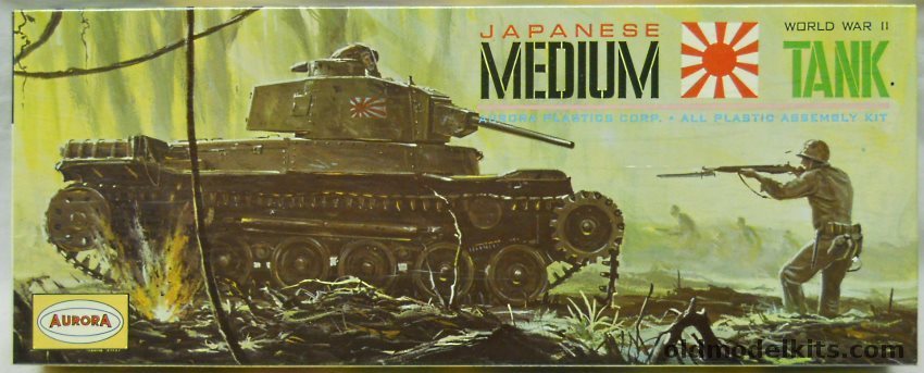 Aurora 1/48 Japanese Type 97 Chi-Ha Medium Tank, 313-129 plastic model kit